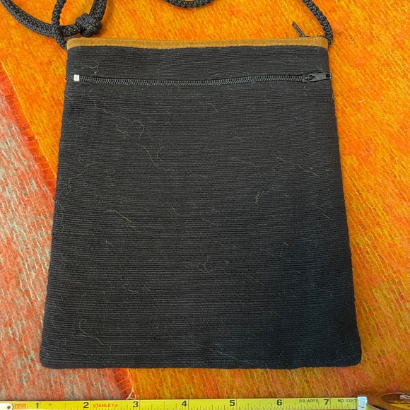 Beautiful Embroidered Black and Brown Fabric Cross Body Bag - Picture 5 of 10